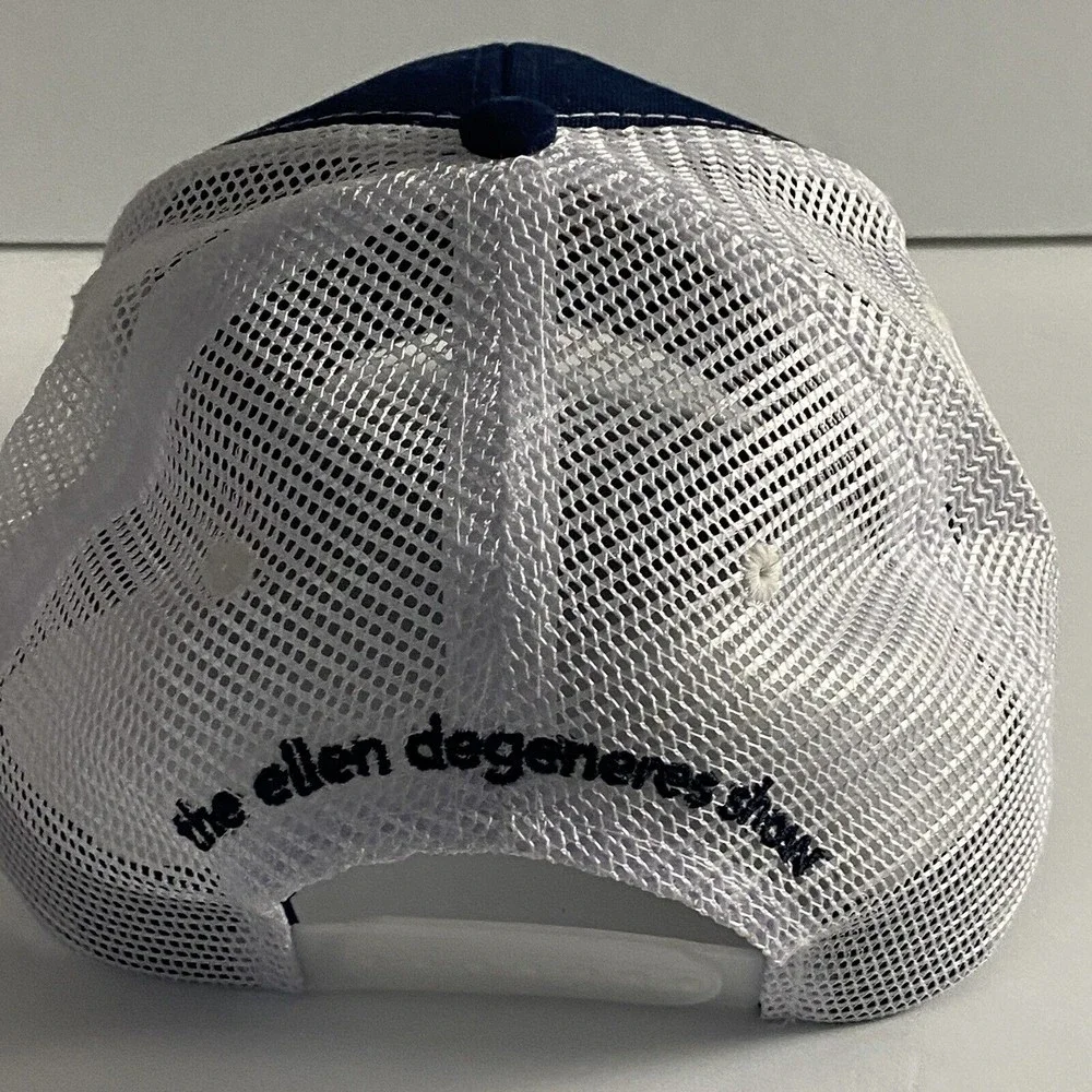 THE ELLEN DEGENERES SHOW Mens Blue Trucker Mesh Hat Size Adjustable Logo